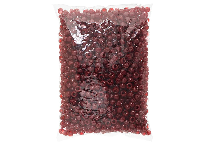 Crow Bead/Pony Bead Opaque 9mm Burgundy