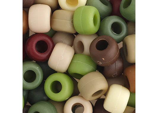 Crow Bead/Pony Bead Multi 9mm Camouflage Multi