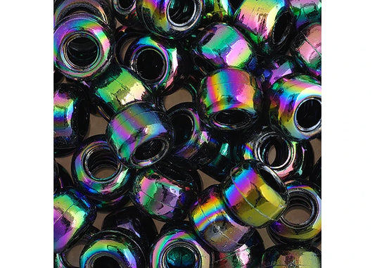 Crow Bead/Pony Bead Opaque 9mm Black Iris