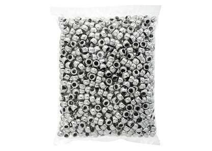 Crow Bead/Pony Bead Metalized Opaque 9mm Silver