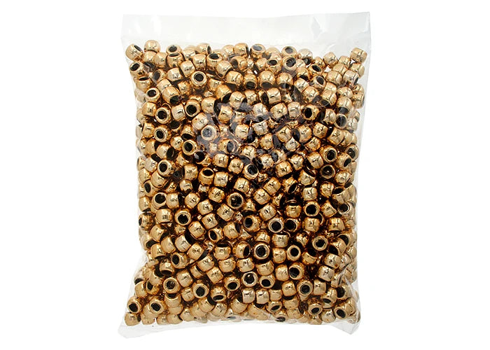 Crow Bead/Pony Bead Metalized Opaque 9mm Gold