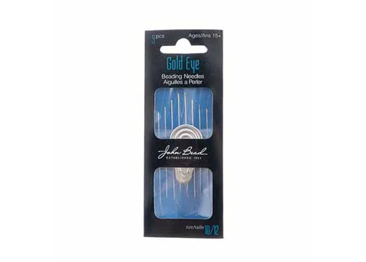 Beading Gold Eye Needle 8pcs Threader India Quality Size 10/12