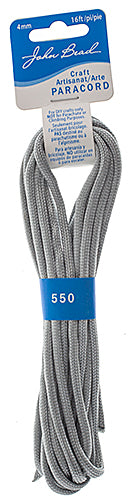 Craft Paracord 16ft (4.8m) 4mm Silver
