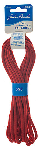 Craft Paracord 16ft (4.8m) 4mm Red