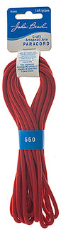 Craft Paracord 16ft (4.8m) 4mm Red