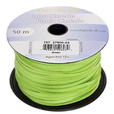 Faux Suede Lacing Green