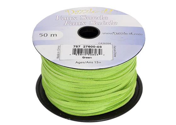 Faux Suede Lacing 50m Green