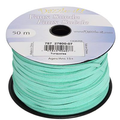 Faux Suede Lacing Turquoise