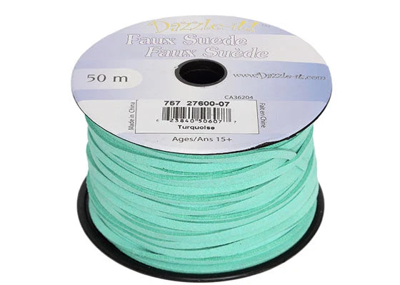 Faux Suede Lacing 50m Turquoise