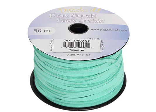Faux Suede Lacing 50m Turquoise