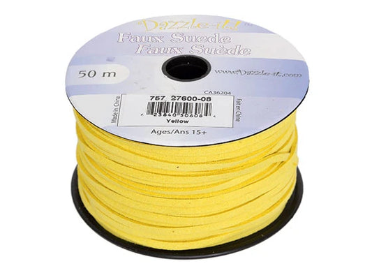 Faux Suede Lacing 50m Yellow