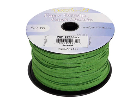 Faux Suede Lacing 50m Emerald