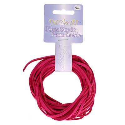 Faux Suede Lacing Hot Pink