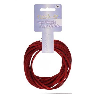 Faux Suede Lacing Red