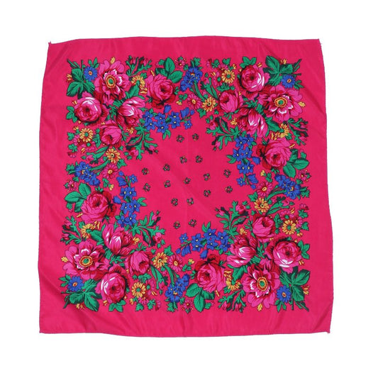 30″ x 30″ Non-Metallic Pink Kokum Floral Scarf