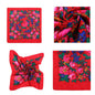 30″ x 30″ Non-Metallic RED Kokum Floral Scarf