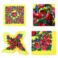 30″ x 30″ Non-Metallic Neon Yellow– Kokum Floral Scarf