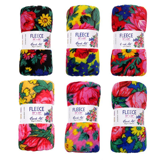 50″x60″ Kokum Floral Art Silk Touch Fleece