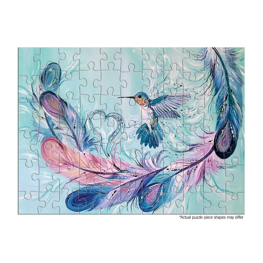 Hummingbird Feathers Puzzle - On The Go - 72 Pcs