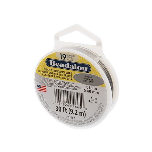Beadalon .018/19 Stringing Wire 30ft Bright