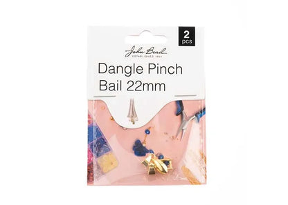 Dangle Pinch Bail 22mm Gold 2pcs