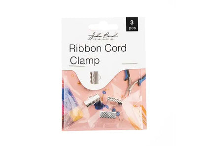 Ribbon Cord Clamp 13mm Silver 3pcs