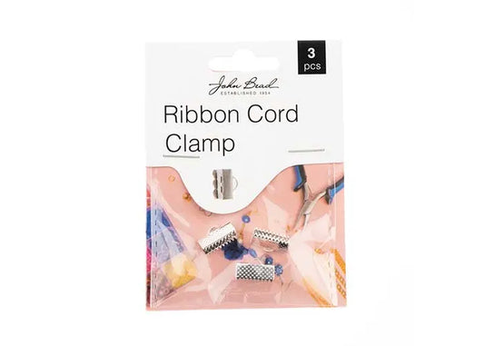 Ribbon Cord Clamp 13mm Silver 3pcs