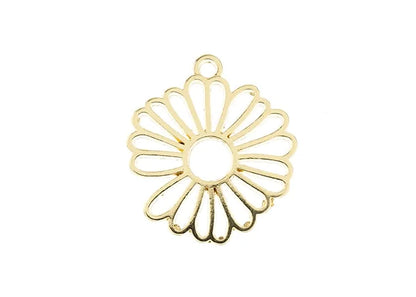Beadwork Findings Gold Pendant Flower 25x28mm 4pcs