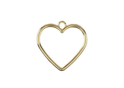 Beadwork Findings Gold Pendant Heart 25x25mm 5pcs