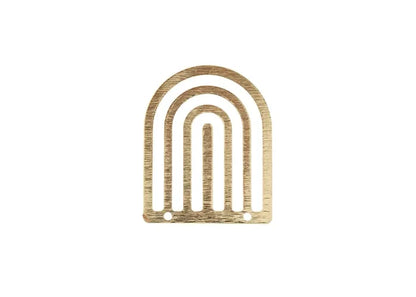 Beadwork Findings Gold Pendant Rainbow 20x25mm 4pcs