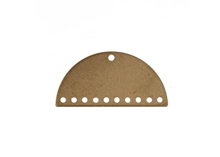 Beadwork Findings Gold Pendant Half Moon Semicircle with 10+1 Holes 30x15x1mm 6pc