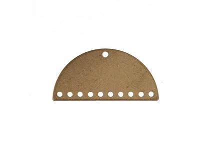 Beadwork Findings Gold Pendant Half Moon Semicircle with 10+1 Holes 30x15x1mm 6pc