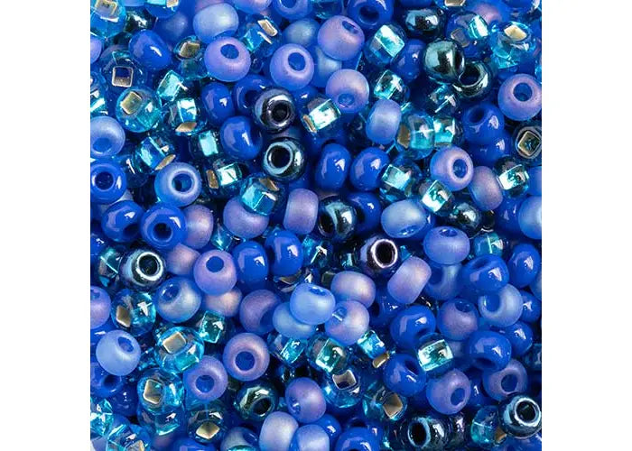 Czech Seed Beads apx 24g Vial 8/0 Deep Sea Mix