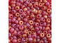 Czech Seed Beads apx 24g Vial 8/0 Transparent Dark Red AB Matt