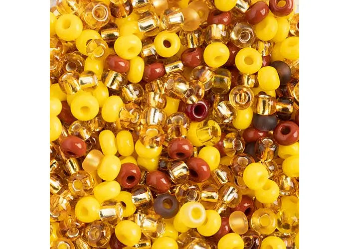 Czech Seed Beads apx 24g Vial 8/0 Yellow Mix