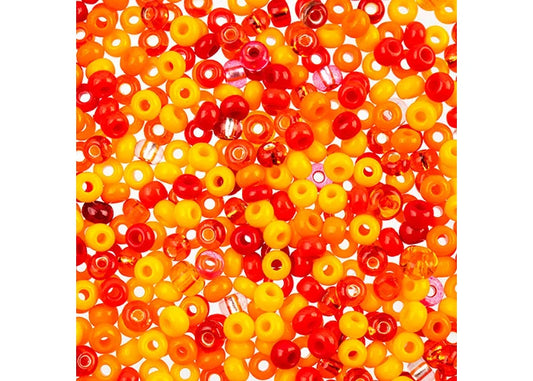 Czech Seed Beads apx 24g Vial 8/0 Orange Mix