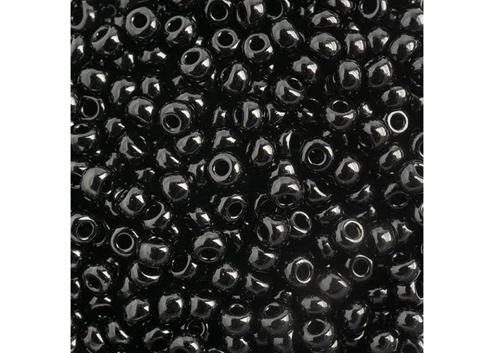 CZECH SEEDBEAD APPROX 22g VIAL 8/0 OP. BLACK