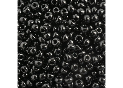 CZECH SEEDBEAD APPROX 22g VIAL 8/0 OP. BLACK