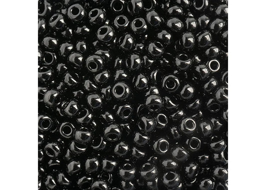 CZECH SEEDBEAD APPROX 22g VIAL 8/0 OP. BLACK