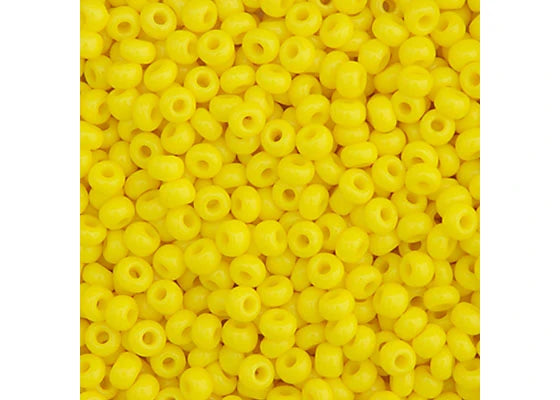 CZECH SEEDBEAD APPROX 22g VIAL 8/0 OPAQUE LEMON YELLOW