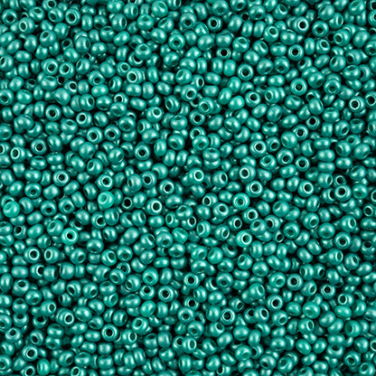 Czech Seed Beads apx. 22g Vial 8/0 PermaLux Dyed Chalk Sea Green