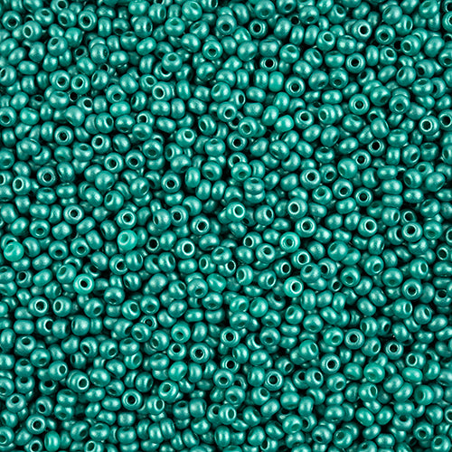 Czech Seed Beads apx. 22g Vial 8/0 Terra Intensive Dark Green Matt
