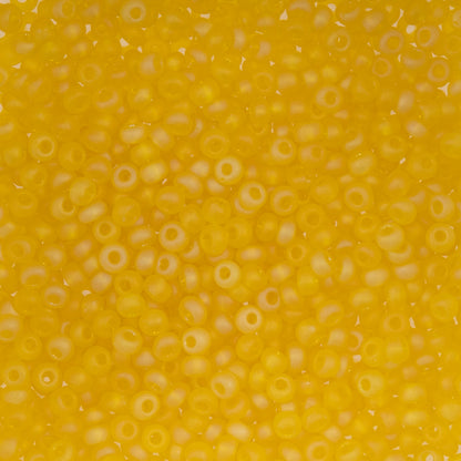 Czech Seed Bead apx. 22g Vial 8/0 Transparent Yellow AB Matt