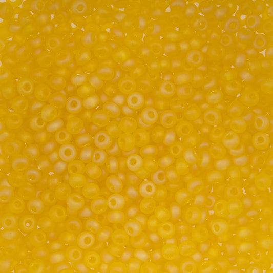 Czech Seed Bead apx. 22g Vial 8/0 Transparent Yellow AB Matt