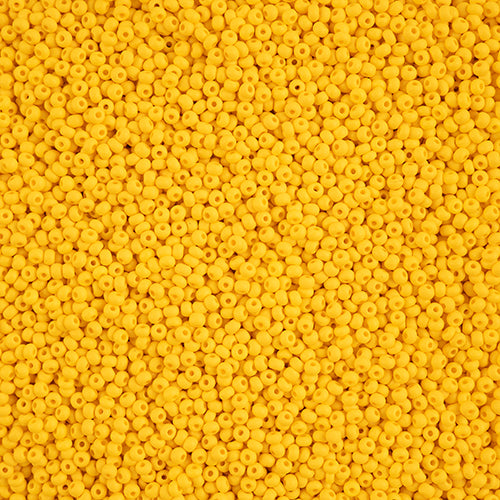 Czech Seed Bead apx 22g Vial 10/0 PermaLux Dyed Chalk Dark Yellow Matt