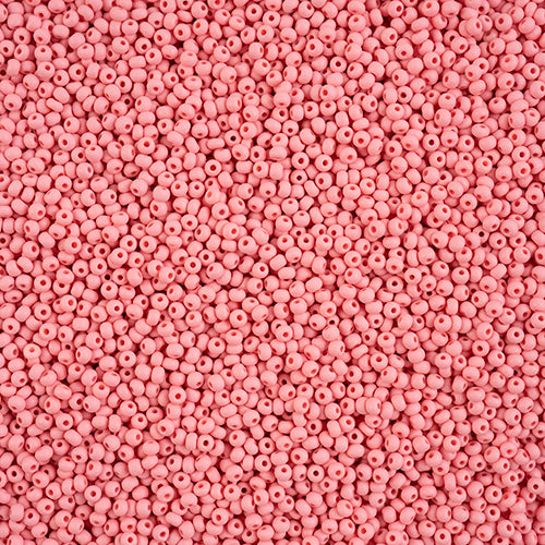 Czech Seed Bead apx 22g Vial 10/0 PermaLux Dyed Chalk Pink Matt