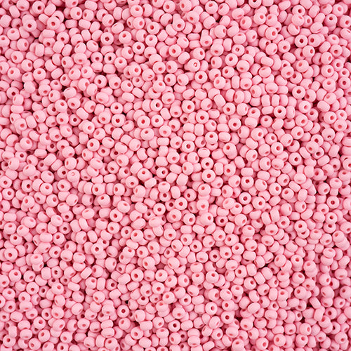 Czech Seed Bead apx 22g Vial 10/0 PermaLux Dyed Chalk Light Pink Matt