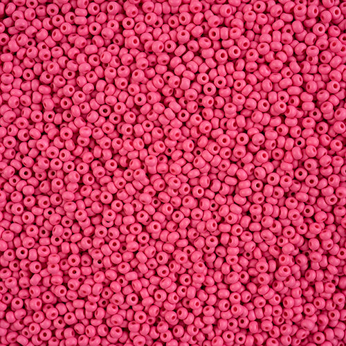 Czech Seed Bead apx 22g Vial 10/0 PermaLux Dyed Chalk Fuchsia Matt