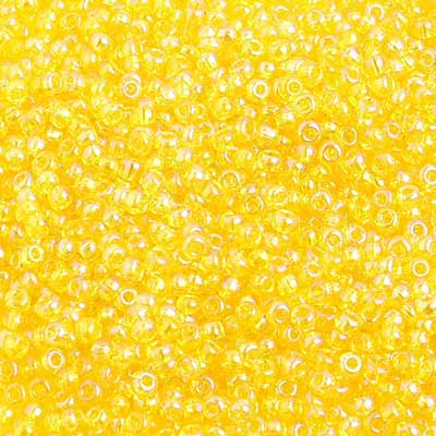 Czech Seed Beads 10/0 Transparent Iris Yellow