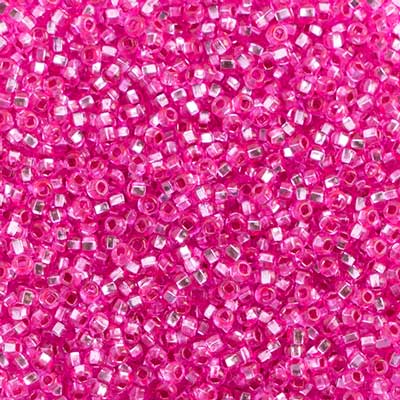 Czech Seed Beads 10/0 S/L Dyed Fuchsia